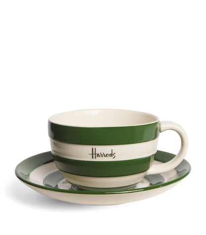 Harrods - Cornish Stripe Cup & Saucer Set (Green)