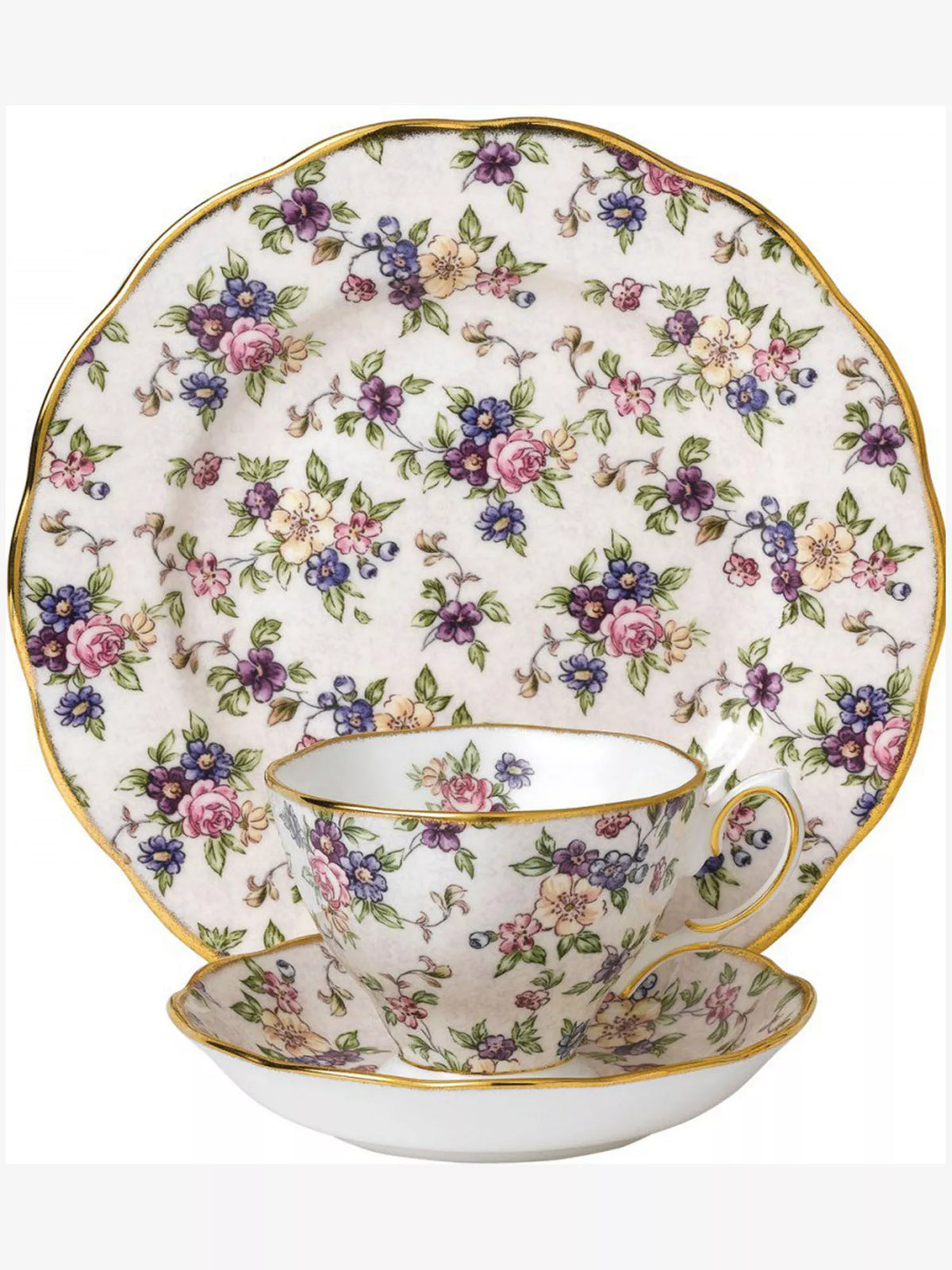 Royal Albert - 100 Years English Chintz 3-Piece Tea Set (1940s)