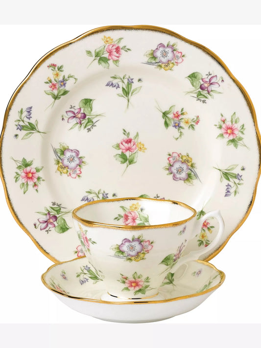 Royal Albert - 100 Years Spring Meadow 3-Piece Tea Set (1920s)