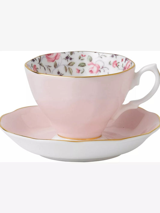 Royal Albert - Rose Confetti Vintage Teacup & Saucer