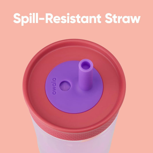 Owala Tumbler Kids Plastic Water Bottle 15 oz Lilac Rocket