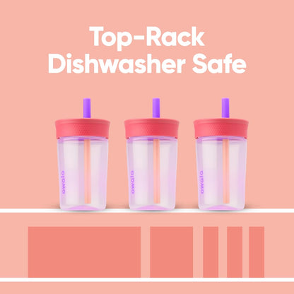 Owala Tumbler Kids Plastic Water Bottle 15 oz Lilac Rocket