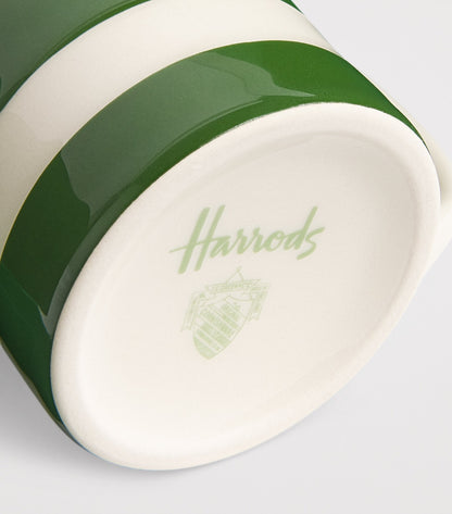 Harrods - Ceramic Cornish Stripe Espresso Cup (Green)